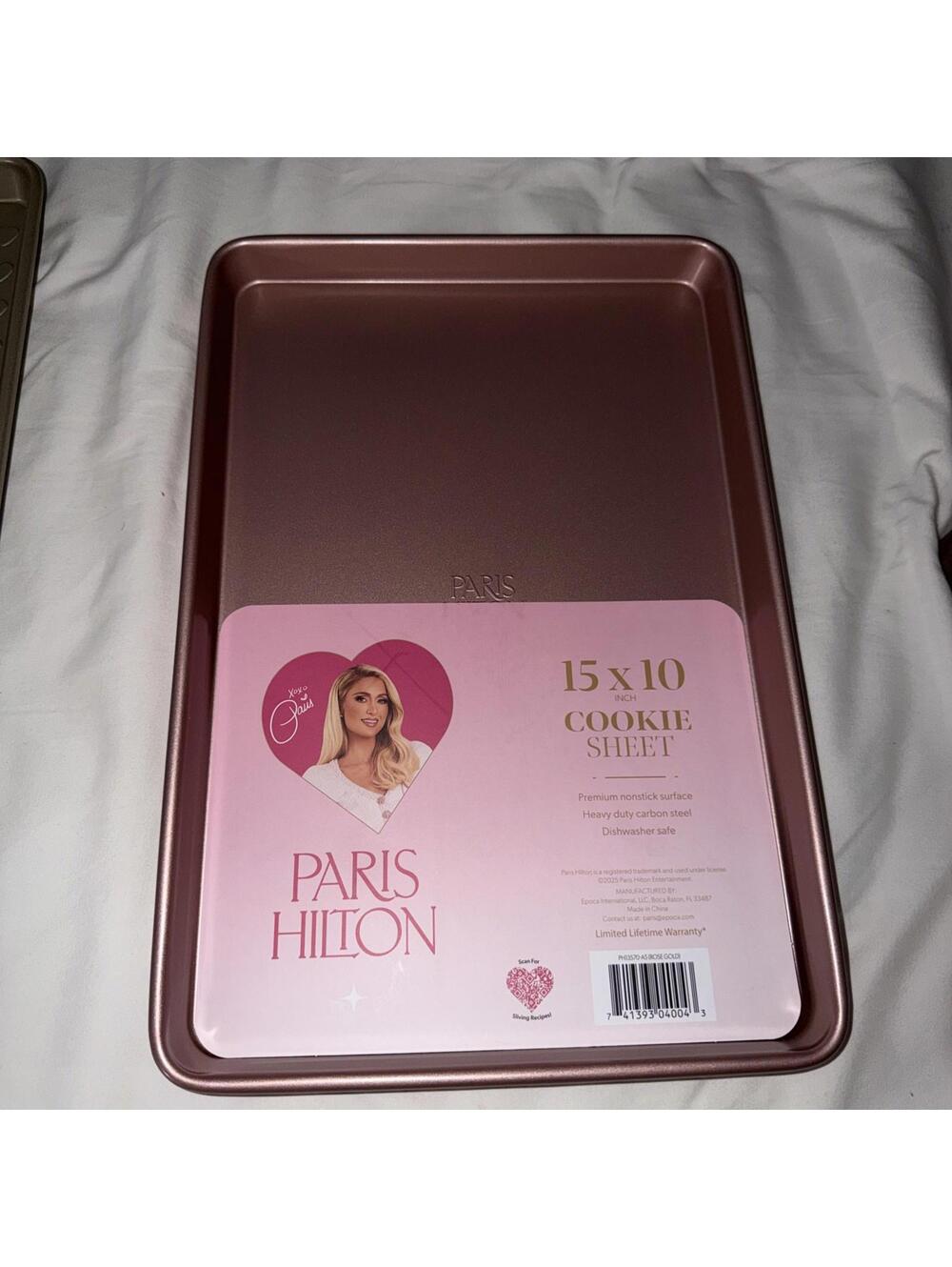 PARIS HILTON 15X10 COOKIE SHEET PARIS HILTON COOKIE SHEET ROSE GOLD NEW